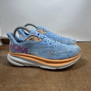 Hoka One One Clifton 9 Women Size 6.5 Blue Running Shoes Sneakers
